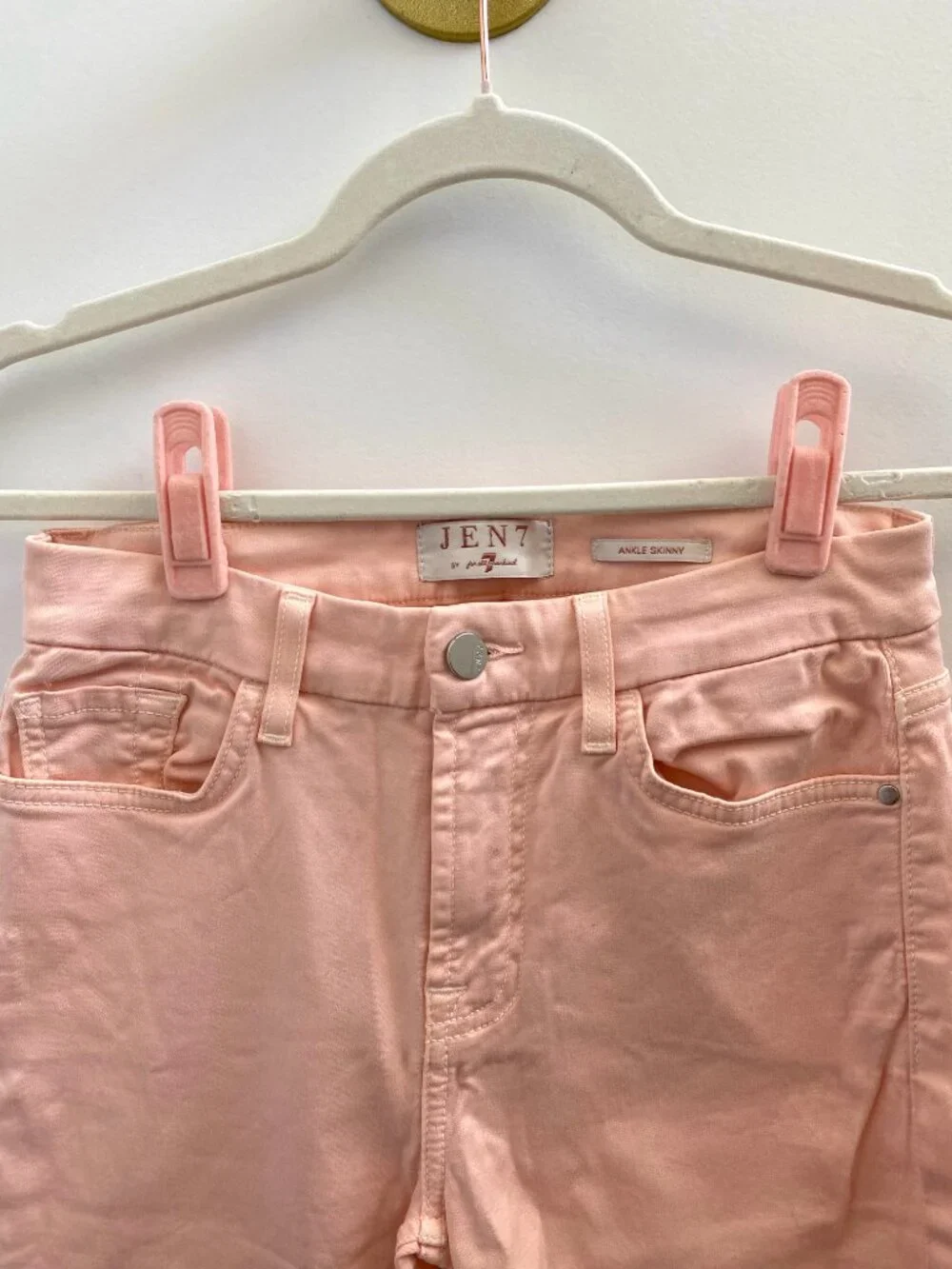 7 For All Mankind Jen7 Peach Ankle Skinny Jeans Size 2